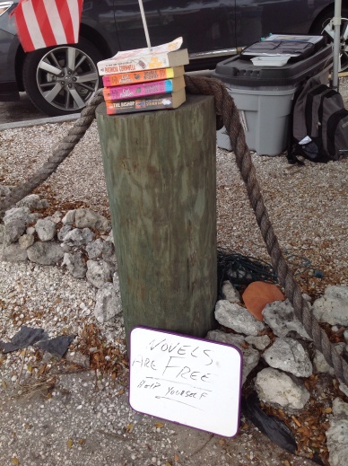 Novels for the taking in the heart of trendy, touristy Estero Island's Ft. Myers Beach community.