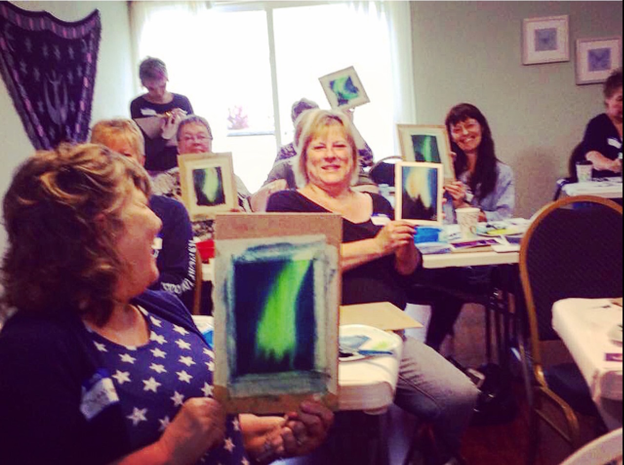 Watercolor classes by Donna Lenard include lessons on capturing the northern lights.